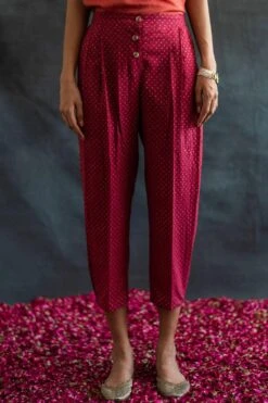 Swatti Kapoor Dahlia Pink Pleated Pants