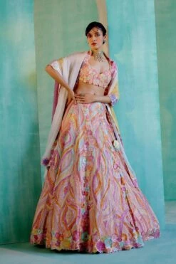 Mishru Poppy Floral Embellished Lehenga Set -Echo Clohting Shop 190923mu05 3