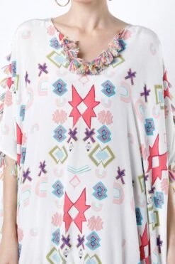 Payal Singhal White Ikat Printed Kaftan Set -Echo Clohting Shop 1911pys24 3