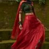 Medha Red Silk Embroidered Lehenga Set