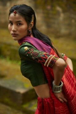 Medha Red Silk Embroidered Lehenga Set -Echo Clohting Shop 1912ma04 3