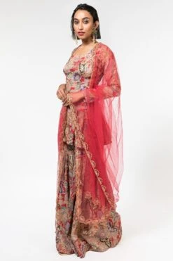 Aisha Rao Lavender Floral Printed Sharara Set -Echo Clohting Shop 191ar7 3 1