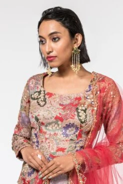 Aisha Rao Lavender Floral Printed Sharara Set -Echo Clohting Shop 191ar7 4 1