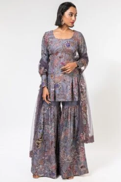 Aisha Rao Lilac Tropical Printed Sharara Set