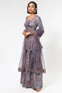 Aisha Rao Lilac Tropical Printed Sharara Set -Echo Clohting Shop 191ar9 3