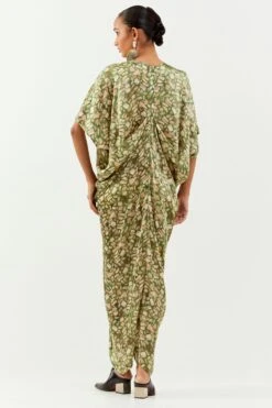 Inca Green Terrazzo Draped Dress -Echo Clohting Shop 1923ina38 3
