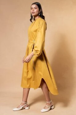 GRAINE Mustard Doodle Embroidery Dress -Echo Clohting Shop 19423gra3 3