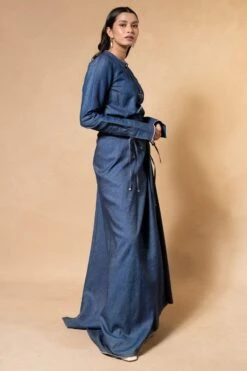 GRAINE Denim Draped Skirt -Echo Clohting Shop 19423gra4 3