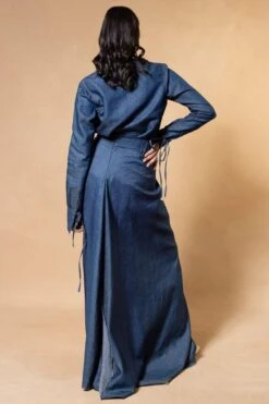 GRAINE Denim Draped Skirt -Echo Clohting Shop 19423gra4 4