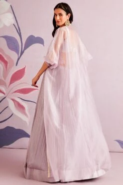 Ridhi Mehra Lilac Pleated Lehenga & Cape Set -Echo Clohting Shop 195rm21 3