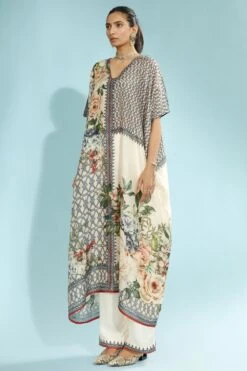 Rajdeep Ranawat Beige Floral Printed Kaftan -Echo Clohting Shop 197rr38 3