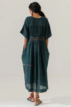 Sunira Designs Green Mool Kaftan Midi Dress -Echo Clohting Shop 197sun15 6