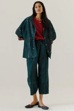 Sunira Designs Green Mool Boho Pants