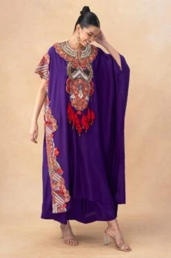 Anamika Khanna Purple Embellished Kaftan Set -Echo Clohting Shop 19923ak5 3