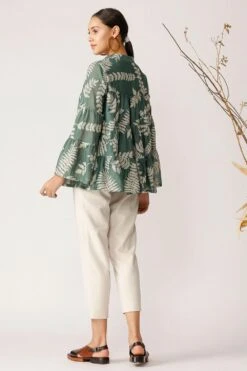 Payal Pratap Green Fern Top -Echo Clohting Shop 1ss 84a green beige 4