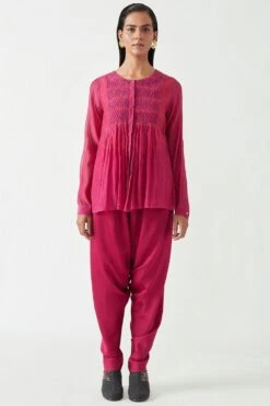 Payal Pratap Round Neck Fuchsia Top