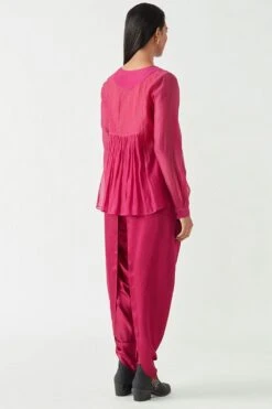 Payal Pratap Round Neck Fuchsia Top -Echo Clohting Shop 1vr 16a 3