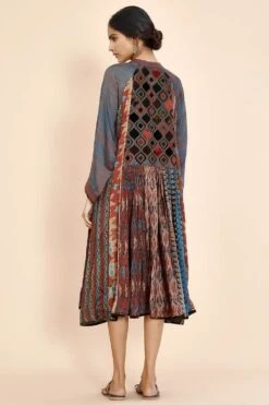 Sunira Designs Velvet Patchwork Flare Dress -Echo Clohting Shop 2001ms03 5