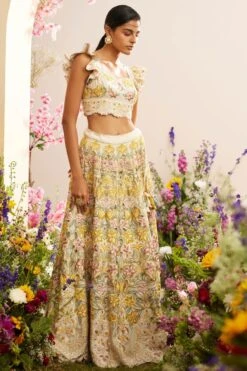 Chandrima Ivory Multi Pastel Beadwork Bustier -Echo Clohting Shop 20032023ca02 2