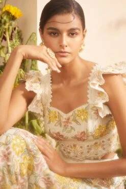 Chandrima Ivory Multi Pastel Beadwork Bustier -Echo Clohting Shop 20032023ca02 3