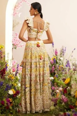 Chandrima Ivory Multi Pastel Beadwork Bustier -Echo Clohting Shop 20032023ca02 4