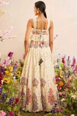 Chandrima Ivory Floral Beadwork Bustier -Echo Clohting Shop 20032023ca04 4