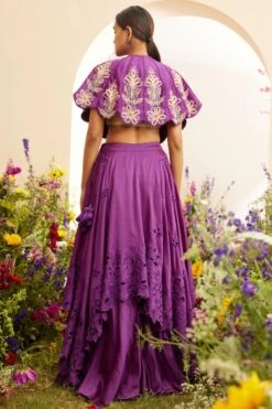 Chandrima Purple Cutwork Layered Lehenga -Echo Clohting Shop 20032023ca11 3