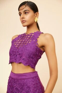 Chandrima Purple Cutwork Skirt -Echo Clohting Shop 20032023ca62 4