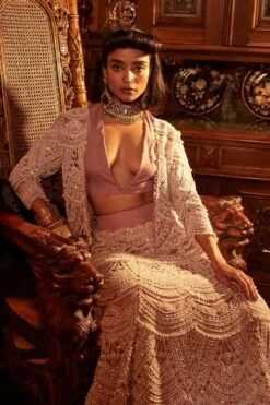 Ridhima Bhasin Lilac Pearl Embellished Lehenga Set