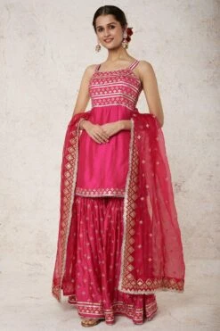 Gopi Vaid Red Embellished Sharara Set