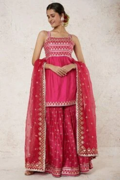 Gopi Vaid Red Embellished Sharara Set -Echo Clohting Shop 2011gov32 3