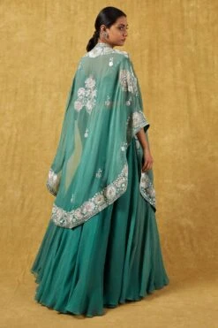 Mishru Green Floral Embroidered Lehenga Set -Echo Clohting Shop 201mru3 5