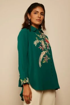 PATINE Emerald Green Embroidered Shirt -Echo Clohting Shop 204pa4 3