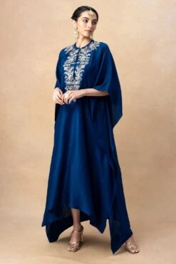 Jayanti Reddy Blue Zardosi Embellished Kaftan