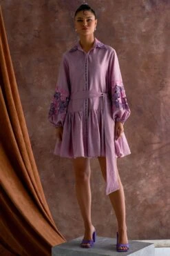 Sakshi Khetterpal Smoky Grape Shirt Dress