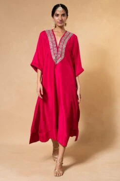 Jayanti Reddy Red Zardosi Embroidered Kaftan
