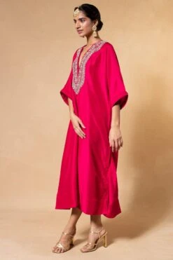 Jayanti Reddy Red Zardosi Embroidered Kaftan -Echo Clohting Shop 2104jr07 3