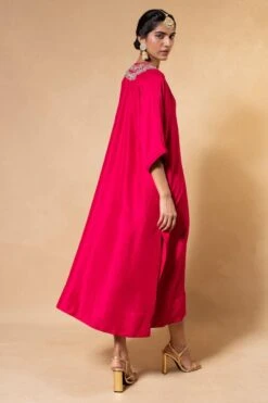 Jayanti Reddy Red Zardosi Embroidered Kaftan -Echo Clohting Shop 2104jr07 5