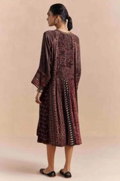 Sunira Designs Maroon Mrida Yoke Dress -Echo Clohting Shop 211023sm20 4