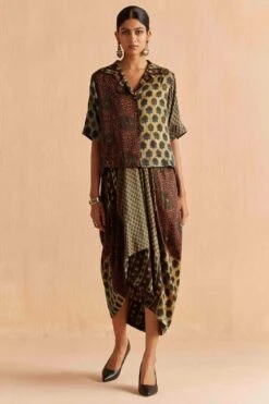 Sunira Designs Green Mrida Crop Shirt