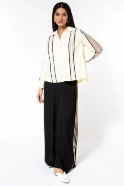 Bodice Yellow Multi-binded Collared Top