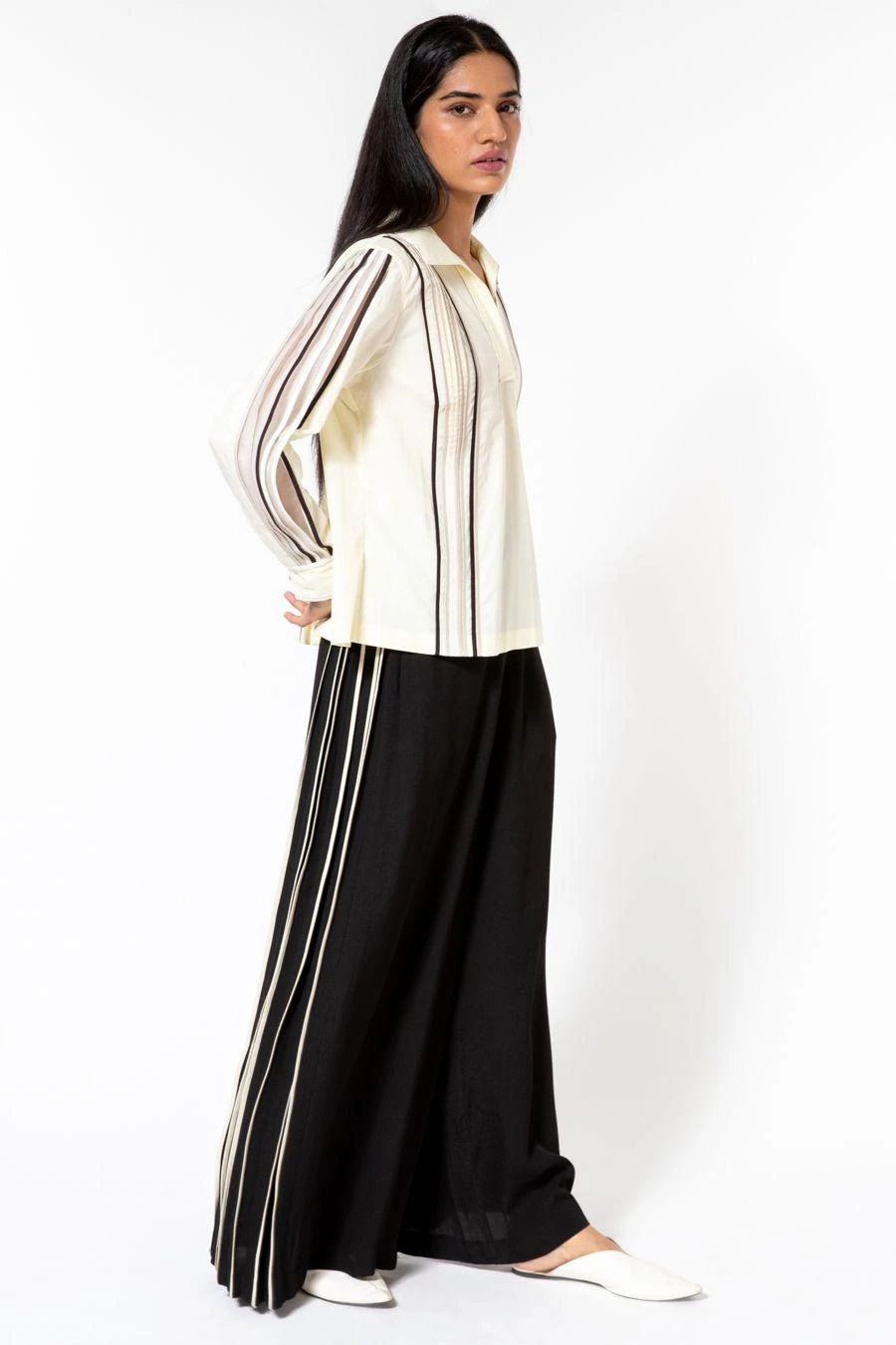 Bodice Yellow Multi-binded Collared Top 2 Bodice Yellow Multi-binded Collared Top - Image 2