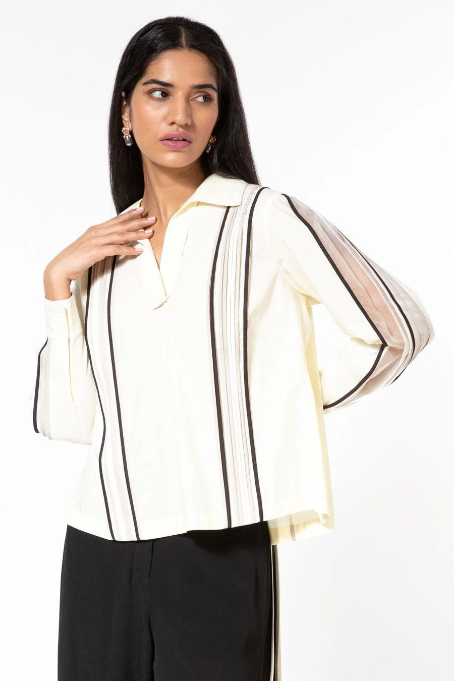 Bodice Yellow Multi-binded Collared Top 4 Bodice Yellow Multi-binded Collared Top - Image 4