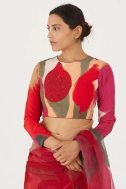 YAM Le Lani Red Embellished Blouse -Echo Clohting Shop 21223yam45 3