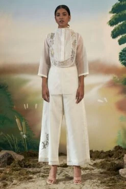 FEBo6 Off White Wildflower Pants