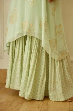 Nikasha Mint Foil Embroidered Sharara Set -Echo Clohting Shop 21823na13 5