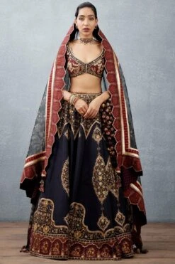 Torani Jet Black Bhagalpuri Printed Lehenga Set