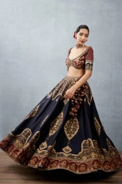 Torani Jet Black Bhagalpuri Printed Lehenga Set -Echo Clohting Shop 2202ti03 3