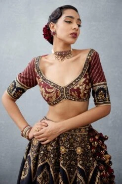 Torani Jet Black Bhagalpuri Printed Lehenga Set -Echo Clohting Shop 2202ti03 4