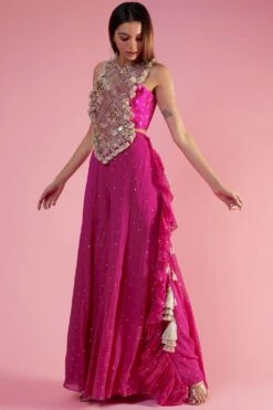 Payal Singhal Rani Pink Embroidered Sharara Set
